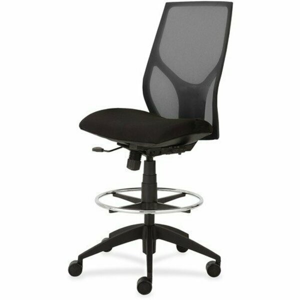 9To5 Seating Midback Stool, Synchro, Armless, 25inx26inx45in-55-1/2in, BK/ON NTF1468Y100M101